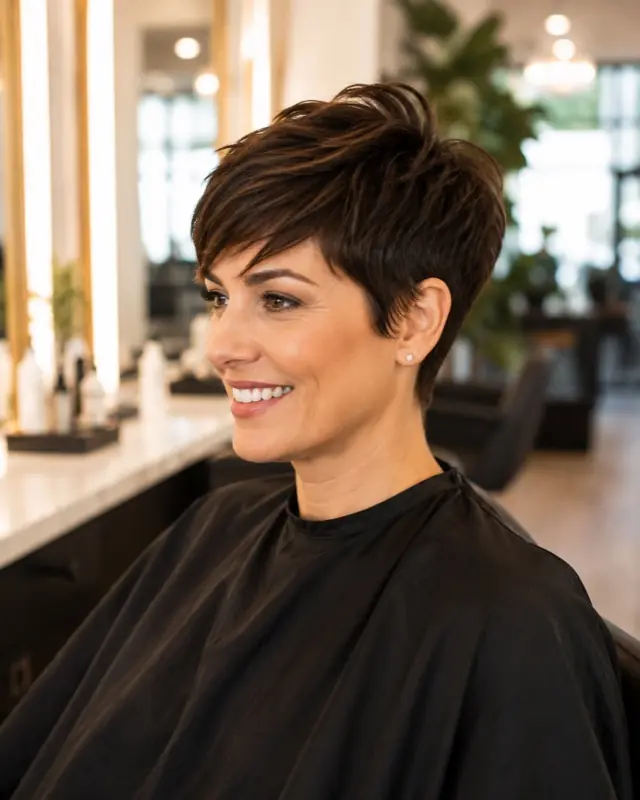 Textured pixie cut